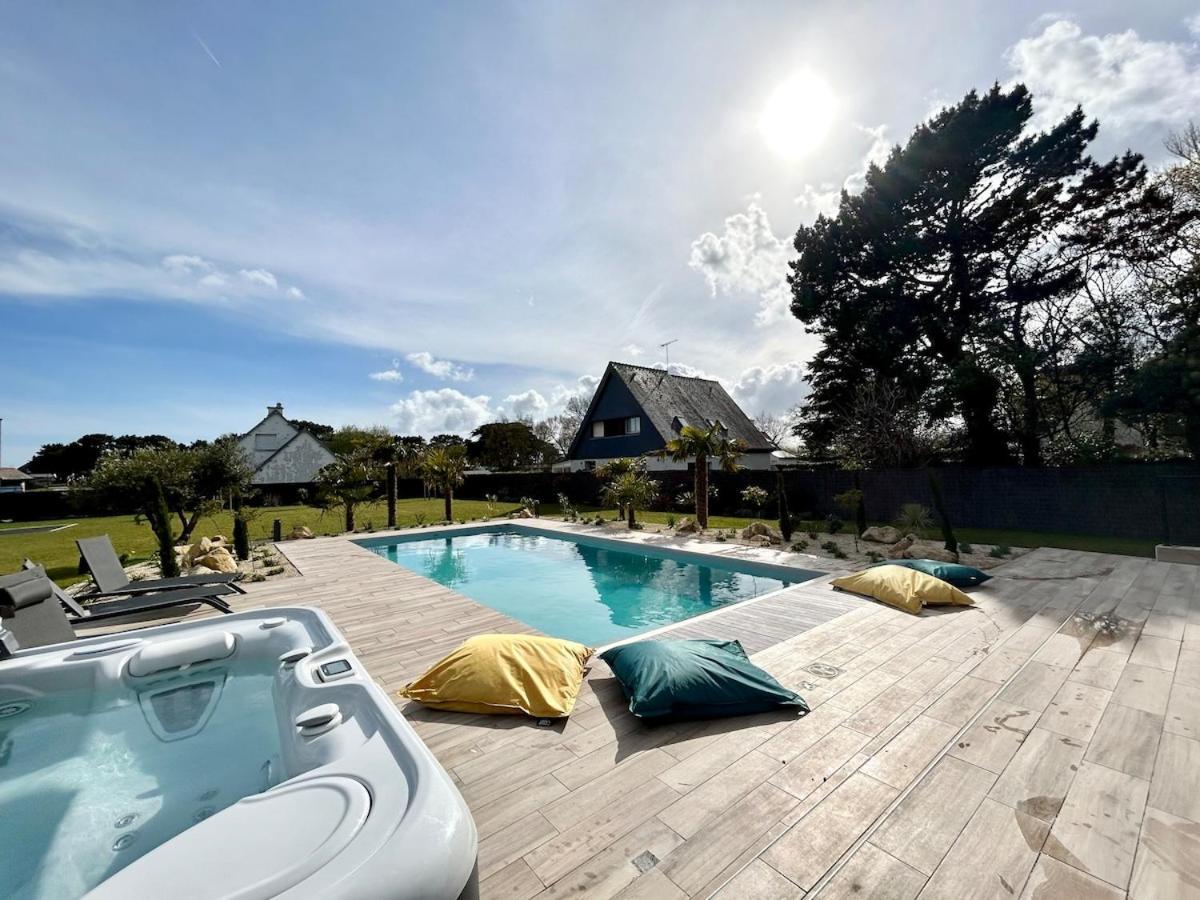 Superbe Villa Tout Confort Avec Piscine Chauffee Er Couverte Et Spa A 2 Pas De La Plage Fouesnant Ngoại thất bức ảnh